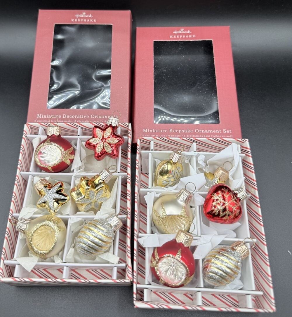 Hallmark Ornament Miniature Decorative Ornaments 2 Boxes EUC -LO23